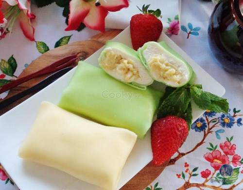 Cách làm bánh crepe kem sầu riêng. Hình ảnh 9